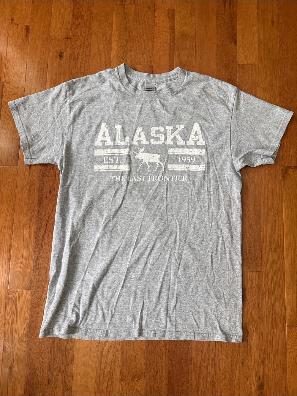Alaska Graphic Crew Neck T-Shirt - Gray